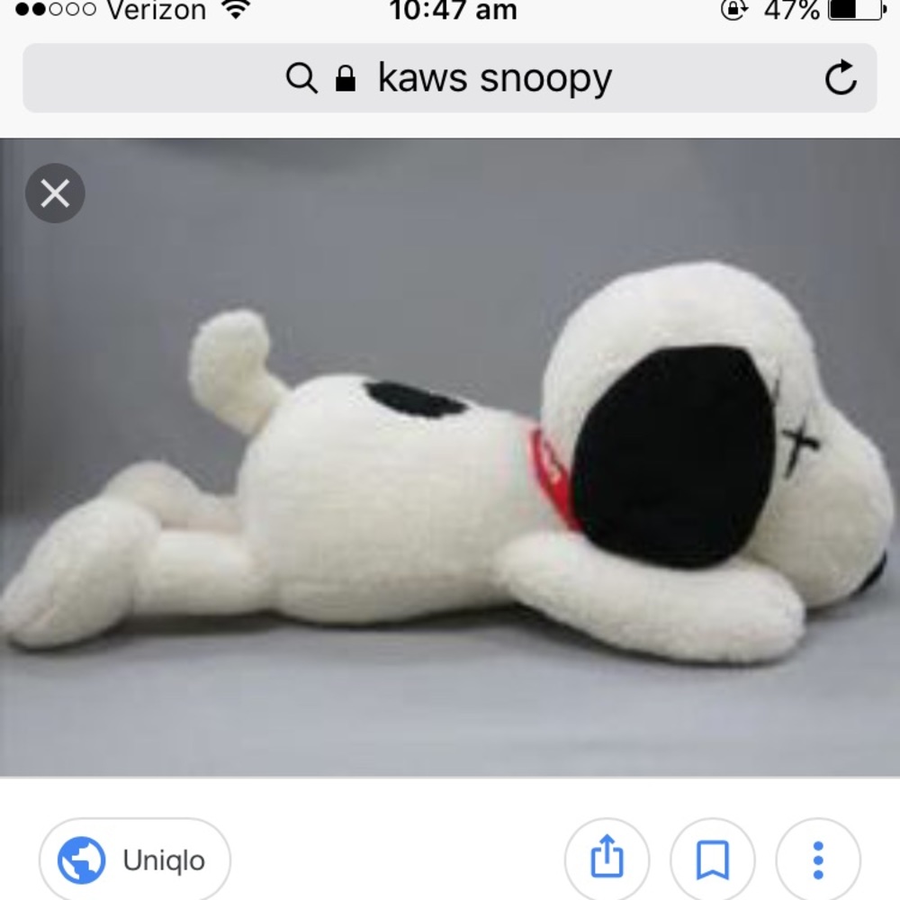 Kaws snoopy uniqlo smaller stuffed animal